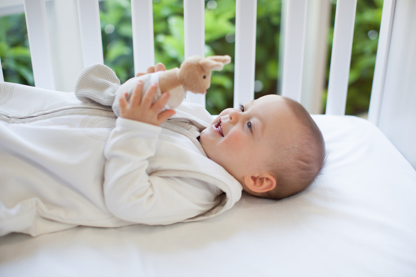 Joey Swag Organic Cotton Baby Sleeping Bag Platinum 1.5 TOG Mocha Dot - Bubbaroo