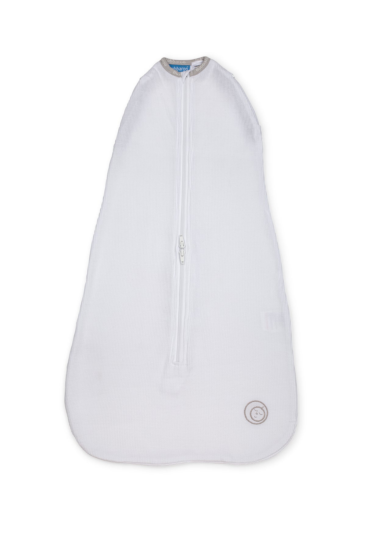 Joey Pod Transitional Swaddle Bag 0.5 TOG White with Platinum Binding - Bubbaroo