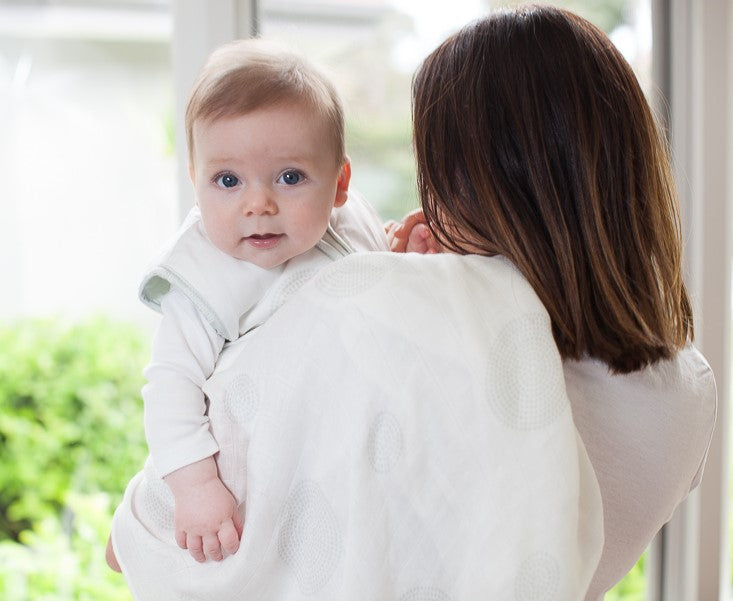 Mum burping baby